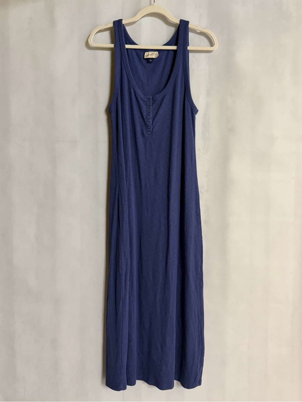 Universal Threads Blue Ribbed Sleeveless Henley Maxi Dress Size L